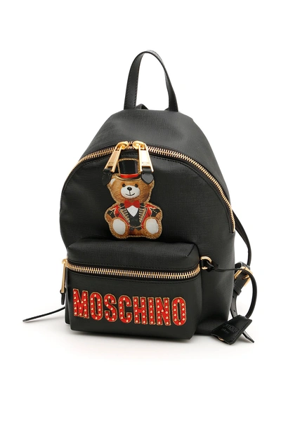 Shop Moschino Teddy Bear Backpack In Black|nero