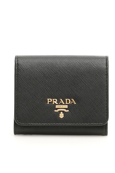 Shop Prada Flap Wallet In Nero|nero
