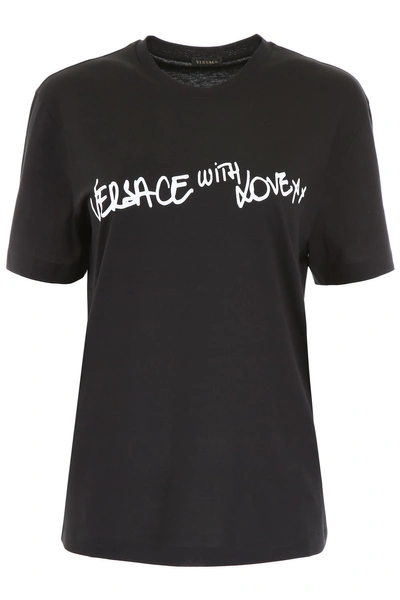 Shop Versace With Love T-shirt In Nero|nero