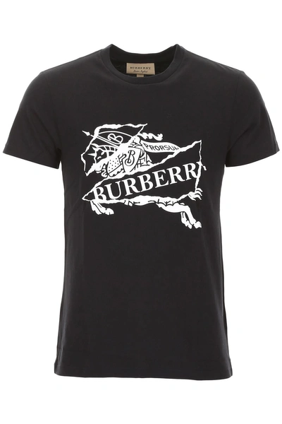 Shop Burberry Logo Print T-shirt In Black|nero