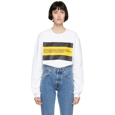 Shop Calvin Klein Jeans Est.1978 White 'est. 1978' Patch Sweatshirt