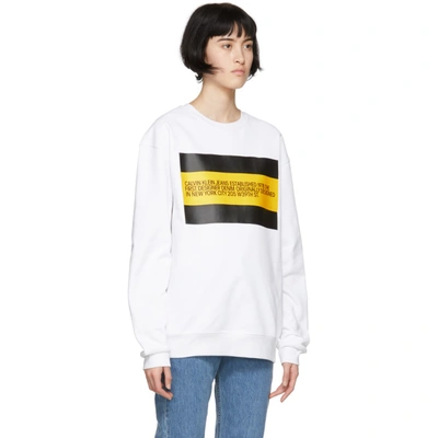 Shop Calvin Klein Jeans Est.1978 White 'est. 1978' Patch Sweatshirt