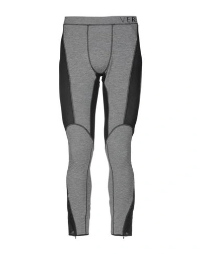 Shop Versace Leggings In Grey