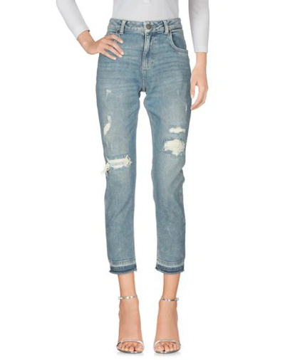 Shop Brian Dales Woman Denim Cropped Blue Size 29 Cotton, Polyester, Elastane