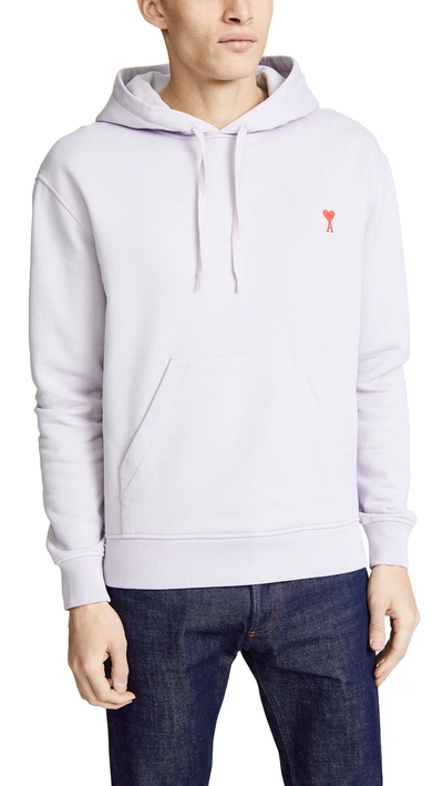 Shop Ami Alexandre Mattiussi Logo Hoodie Sweatshirt In Parme