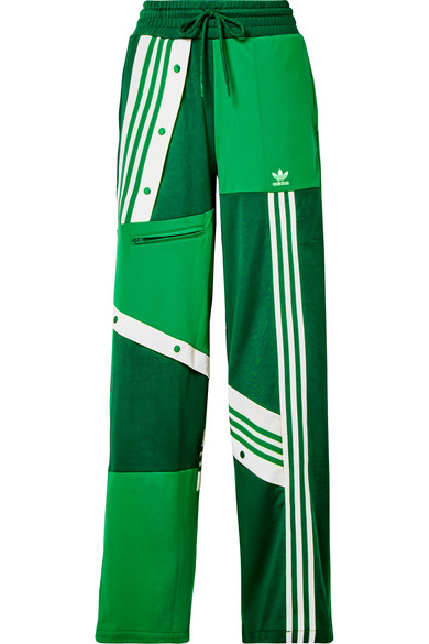 adidas wide leg pants green