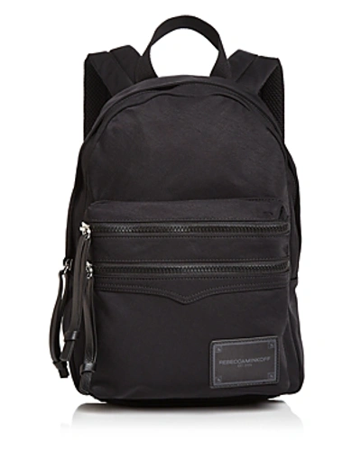 Shop Rebecca Minkoff Medium Nylon Backpack In Black/silver