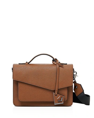 Shop Botkier Cobble Hill Leather Crossbody In Luggage Brown/gunmetal