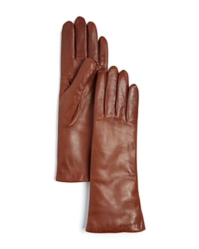 Shop Bloomingdale's Cashmere Lined Long Leather Gloves - 100% Exclusive In Luggage