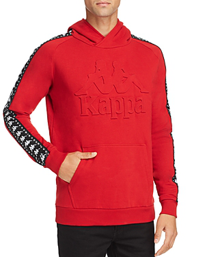 embossed logo hooded sweatshirt