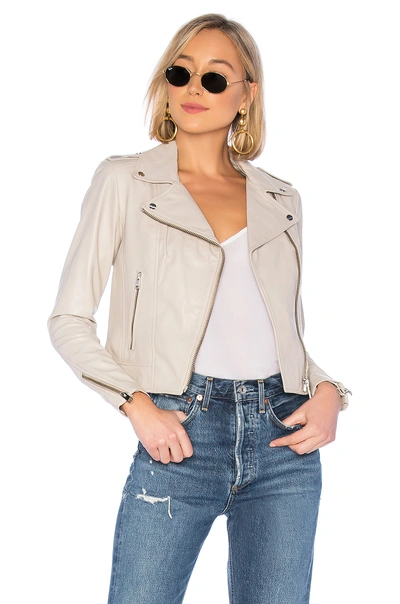 Shop Lamarque Donna Leather Jacket In Taupe