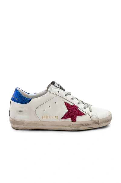 Shop Golden Goose Superstar Sneaker In White. In White & Fuxia Star