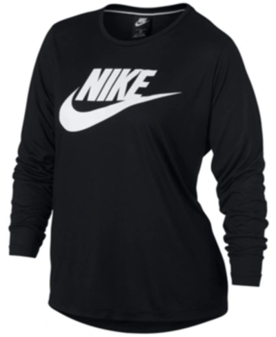 Shop Nike Plus Size Sportswear Logo Top In Black