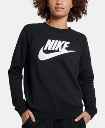 Shop Nike Sportswear Rally Logo Fleece Sweatshirt In Black/white