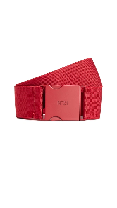 Shop N°21 Elastic Buckle Belt In Red