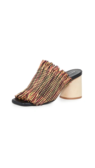 Shop Proenza Schouler Fringe High Mules In Multi