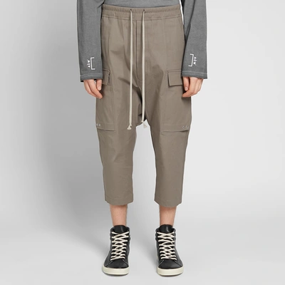 Shop Rick Owens Drawstring Cropped Cargo Pant In Brown