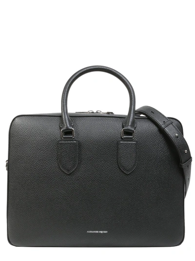 Shop Alexander Mcqueen Round Handle Laptop Briefcase In Black