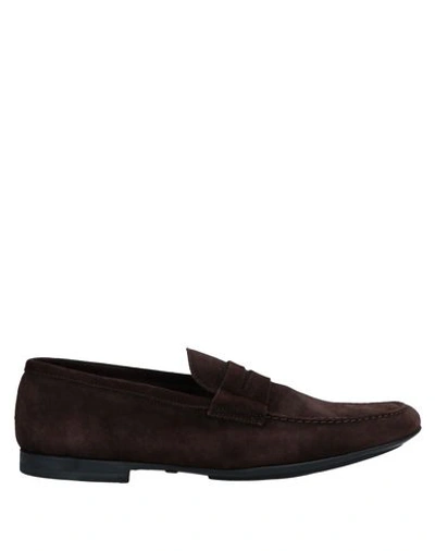 Shop Campanile Loafers In Dark Brown