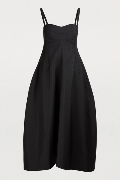 Shop Jil Sander Silk-blend Maxi Dress In 001 - Black