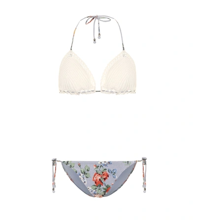 Shop Zimmermann Bowie Crochet Bikini In Multicoloured