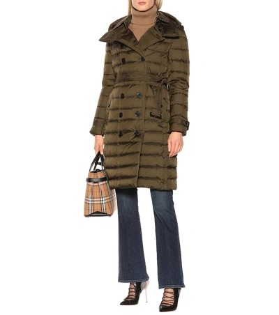 Burberry Dalmerton Double-breasted Down Puffer Coat In Green | ModeSens