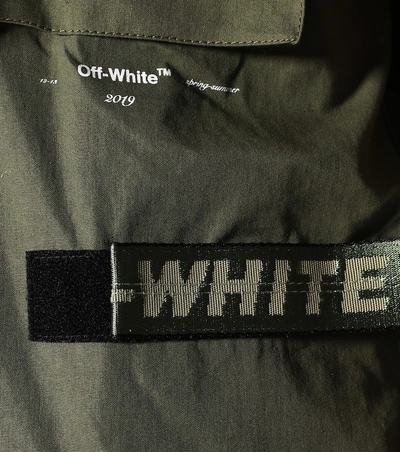 Shop Off-white Printed Cotton Jacket In Green