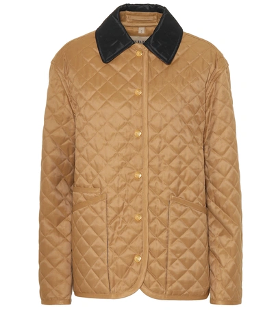 Shop Burberry Quilted Jacket In Beige