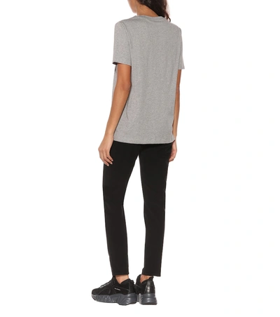 Shop Acne Studios Face Cotton T-shirt In Grey
