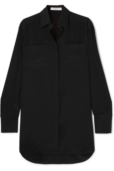 Shop Givenchy Silk Crepe De Chine Shirt In Black
