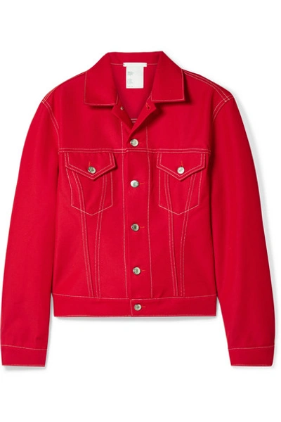 Shop Helmut Lang Denim Jacket In Red