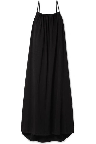 Shop The Row Dresia Cotton-jersey Maxi Dress In Black