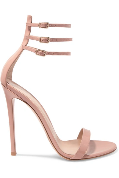 Shop Gianvito Rossi Lacey 115 Patent-leather Sandals In Neutral
