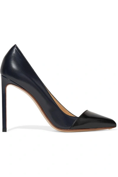 Shop Francesco Russo Two-tone Leather Pumps In Navy