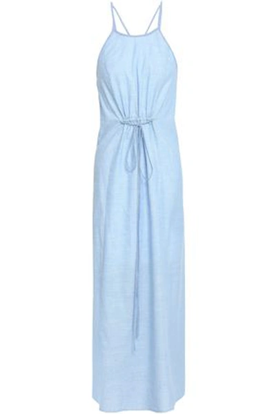 Shop Skin Woman Juliana Cotton-chambray Nightdress Light Blue
