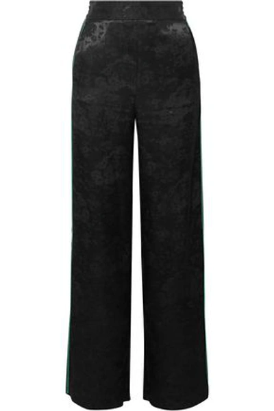 Shop Maje Jacquard Straight-leg Pants In Black
