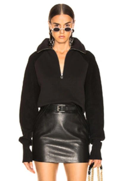 Shop Helmut Lang Combo Zip Sweatshirt In Black