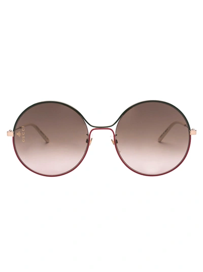 Shop Gucci Eyewear Round Shaped Sunglasses In C003