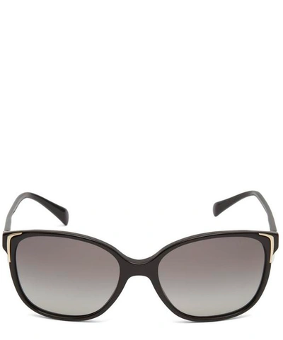 Shop Prada Square Acetate Sunglasses In Black