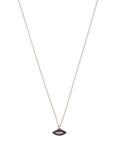 Shop Kismet By Milka Rose Gold 10th Eye Haven Sapphire And Diamond Necklace
