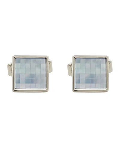Shop Simon Carter Square Mother Of Pearl Cufflinks In Blue