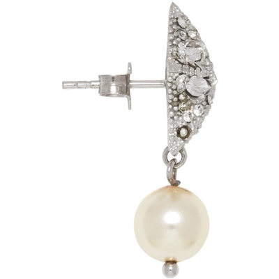 Shop Miu Miu Silver Pearl And Crystal Star Earrings In F0qcd Crea