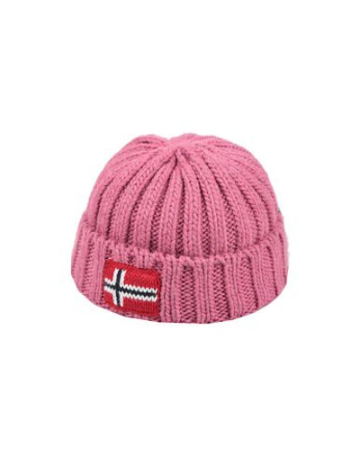 Shop Napapijri Hat In Pastel Pink