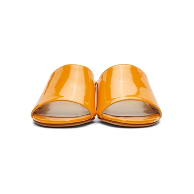 Shop Maryam Nassir Zadeh Yellow Patent Sophie Slide Sandals In 125 Mango