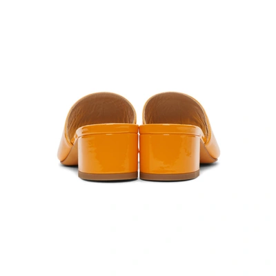 Shop Maryam Nassir Zadeh Yellow Patent Sophie Slide Sandals In 125 Mango