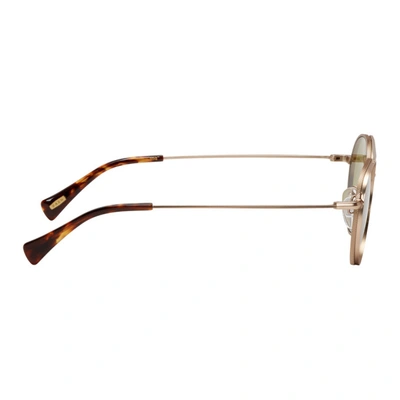 Shop Raen Gold And Green Aliso Sunglasses In Gld Tort Ol