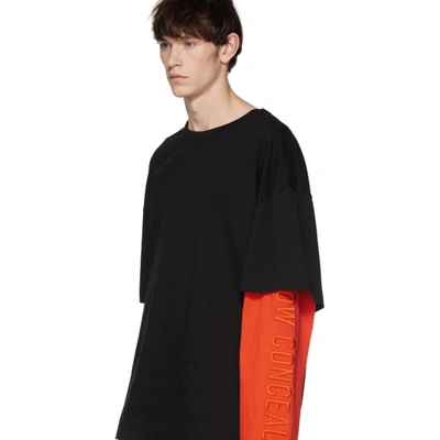 Shop Juunj Juun.j Ssense Exclusive Black And Orange Layered Long Sleeve T-shirt In Black/orang