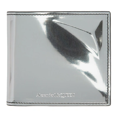 Shop Alexander Mcqueen Silver Mirrored Star Bifold Wallet In 1402 Silver