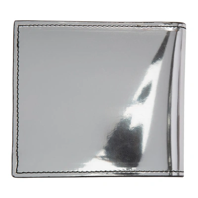 Shop Alexander Mcqueen Silver Mirrored Star Bifold Wallet In 1402 Silver