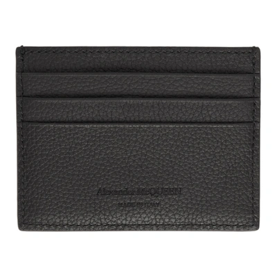 Shop Alexander Mcqueen Black Calfskin Card Holder In 1000 Black